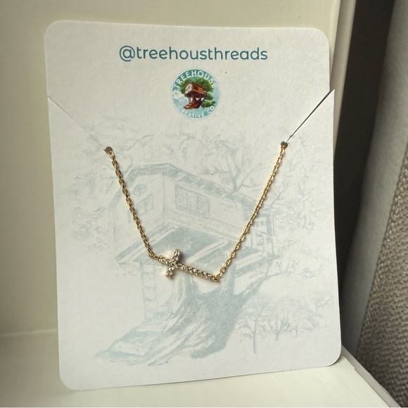 Must Have Gold Necklace with Pave Crystal Accents 18” - Picture 4 of 4